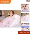 Large Firm Memory Foam Wedge Pillow with Customizable Head Support - 24 Inch