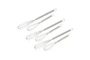 6x 2pc Cuisena Handheld Chrome Mini Whisk Set Beater Mixer Kitchen Utensil SLVR