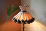 Lampshade round beige skirt hand-stitched table lampshade floor lampshade