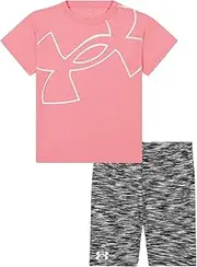 [Under Armour] UA BIG LOGO BIKE SHORT SET, COSMO PINK, 5, Dark Pink, 5
