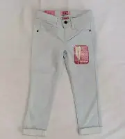 NWT Girls SQZ super soft brushed roll up ankle skinny pants 4 4T light blue