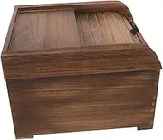Alipis Solid Wood Rice Storage Box Sealed Grain Bin Easy to Open Lid Large Capacity Food Storage Containers