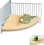 TRADERPLUS Wood Bird Perch Platform Stand Parrot Cage Perch Parrot Stand Playground Cage Accessories for Parakeets Bird Chinchilla Hamster Guinea Squirrel Hedgehog, 7 inch