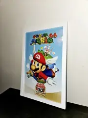 Rare Collectible Nintendo Super Mario 3D All-Stars Poster With Frame