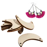 Simply DIY Plywood Jewellery Half Moon Crescent 42mm (8 Pieces)