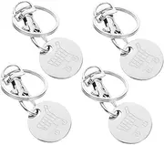 [HOODANCOS] 4Pcs Portable Trolley Token Keychain Shopping Cart Unlocker Pendant Keyring for Easy Access to Tokens and Practical Shopping Trolley Remover