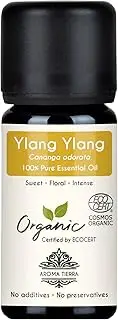 Aroma Tierra Ylang Ylang Essential Oil - 100% Pure Organic – Ylang Ylang Oil for Hair Growth, Diffuser, Face, Skin, Aromatherapy - 10ml