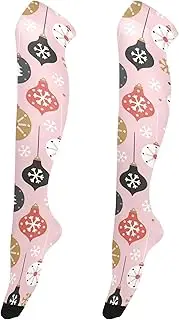 [Caihoyu] Tube Socks for Women Casual Long Knee-High Socks Novelty Over Knee High Socks for Daily Wear, Cosplay Christmas Pattern, Christmas Pattern