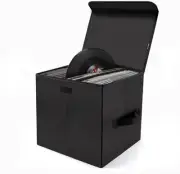 Vinyl Record Storage Box for 12inch LPs,Holds up to 80 Albums,Collapsible Sto...