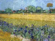 Art Van Gogh VIEW OF ARLES WITH IRISES Mural Ceramic Backsplash Tile #3000
