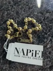Vintage Napier Gold Bracelet-BRAND NEW w/ Tags- 7.25" long