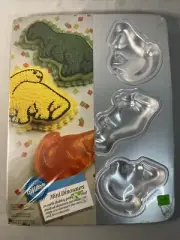 Vintage 1993 Wilton - MINI Dino 6 MOLDS 2 Designs CAKE PAN New