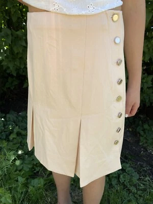 NWT Club Monaco Teeneelie Skirt Jupe Camel Size 4 Pleated
