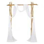 Wedding Arch Draping Fabric, 2 Panels 20 FT Backdrop Curtains, White