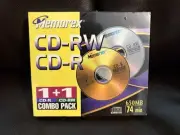 MEMOREX 5+5 Combo Pack CD-R + CD-RW 650 MB 74 MIN New Old Stock Compact Disk NEW
