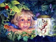 Tile Mural Backsplash Ceramic Eagle Fairy Fantasy Art BEA013