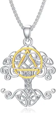 925 Sterling Silver Tree of Life AA Sobriety Pendant Necklace Gift for Men Women