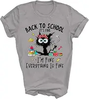 [SDVN] Happy First Day of School Teacher Funny Back to School Girls Cat Mom Dad Cats Gift Unisex Shirt