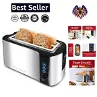 Sleek 4 Slice Toaster with Reheat & Cancel Functions - Adjustable Shade Settings