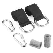 2Pcs 1.5m Tree Swing Straps Hanging Kit with 2 Carabiners Single Bar6658