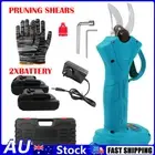 Cordless Electric Pruning Shears Secateur Branch Scissor Cutter Pruner+2 Battery