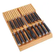 Drawer Knife Block Bamboo Kitchen Knife Drawer Organizer
