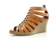 Doc Martens sharp lace up sand Mona wedge shoe sandal size UK8 US10 L US9 M
