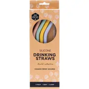 Ever Eco Silicone Drinking Straws Bent Pastel Collection 4 Pack