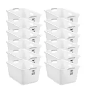 12x Boxsweden 45L Logan Laundry Basket Clothes Humper 59.5x39cm w/ Handle White