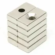 Rare Earth Neodymium Block Magnets, Countersunk Hole, Various Sizes