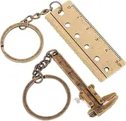 WOONEKY Keychain Ruler Mini Caliper Versatile Keychain Gadget for Backpack Metal Keychain Tool Precise Measurement