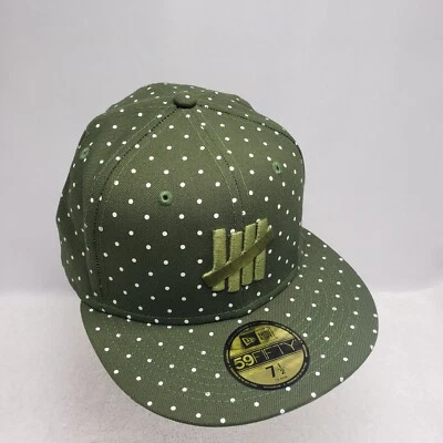 New Era x Undefeated Green Polka Dotted Fitted 59Fifty Hat Cap Fitted Size 7 1/2