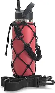 Gearproz HydroNet Carrier - Compatible with Wide Mouth Bottles 32, 40, 64 oz Growler - from America's No. 1 in Paracord Handles and Accessories - Prevents Dropping and Dents