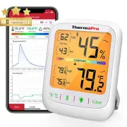 Bluetooth Thermometer Hygrometer with App Alerts & Data Storage TP359