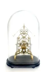 24K English Style Double Compound Rocking Pendulum 8 Day Brass Skeleton Clock
