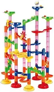 Marble Run Race Coaster Set, Elongdi Marble Run Railway Toys [ 105 Pieces ] Construction Toys Building Blocks Set Marble Run Race Coaster Maze Toys for Kids