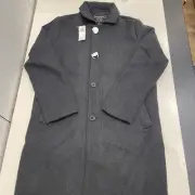 Abercrombie & Fitch Womens Button Linen Charcoal Jacket Size Small