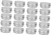 30pcs Round Aluminum Can Aluminum Metal Tin Metal Round Tins Tin Canisters with Lids Aluminium Tea Tin Candy Jar with Lid Iron Candy Jar Aluminum Tin Make up Travel Tea Box/3977 (Color : Silver, Siz