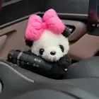Car Cute Bowknot Panda Wiper Turn Signal Switch Ornaments Auto Plush Doll N Q8J5