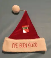 I've Been Good! Santa Hat Red w/ White Trim - Adult OSFM - NWT