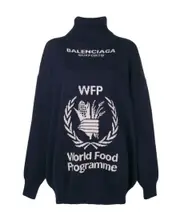 Logo turtleneck pullover S,M Blue