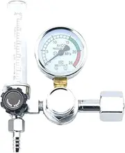 Industrial Pressure Regulators 0-25Mpa G5/8 Argon Regulator Mig Tig Flow-Meter Shock-Proof Pressure Reducer Gauge Single Gauge Meter Valve(Type A)