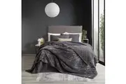 Renee Taylor Heston Blanket 480GSM Velvet Sherpa Bedding Graphite