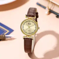 在飛比找Yahoo!奇摩拍賣優惠-現貨女士手錶腕錶歌迪復古高級感真皮女錶小眾高顏值學生錶中古防