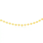 Sterling Silver Gold Plated Polished Ball 38+8cm Chain