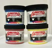 Speedball Fabric Screen Printing Ink Starter Set for T-Shirts - 4-Colors - 4oz