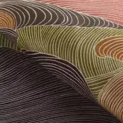 Brunschwig & Fils Contemporary Wave Linen Fabric- Tourbillon Print Multi 0.75 yd