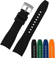 [Strapseeker] Dexter Top Grade Silicone Curved Lug End Watch Strap - Watch Bands For Men & Women - Waterproof Rubber Bracelet for Sports & Dive Watches - Replacement for Rolex, Omega & Seiko Watches Black, Blue, Orange, Green