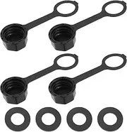 LT Easiyl 4 Pcs Gas Can Cap Gas Can Screw On Vent Cap Rear Vent Screw Caps Suitable for Most Fuel Diesel Kerosene Jugs with 4pcs Gasket Black Plastic