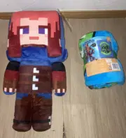 Minecraft Legends Ranger 18” Pillow & Plush Throw 46" X 60" Blanket